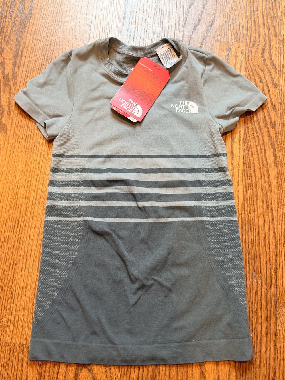 The North Face Girls' Gray Striped Short Sleeve Round n Round Tee